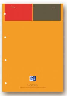 Blocnotes A4+, OXFORD International Notepad, 80 file-90g mp, 4 perf., coperta carton - dictando