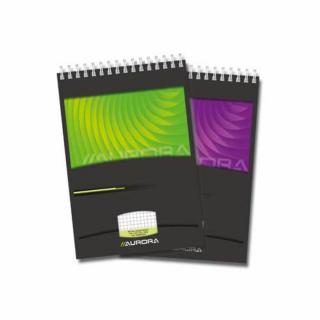 Blocnotes cu spirala, A5,  80 file - 90g mp, microperforatii, AURORA Mano - matematica