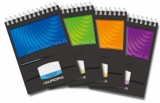 Blocnotes cu spirala, A6,  80 file - 90g mp, AURORA Mano - matematica