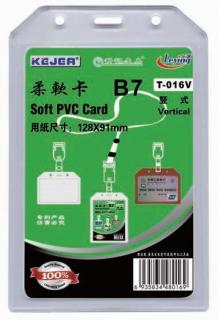 Buzunar PVC flexibil, pentru ID carduri,  91 x 128mm, vertical, 5 buc set, KEJEA - transparent