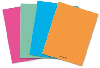 Caiet A5, 36 file - 80g mp, liniat stanga, coperta PP transparent color, AURORA - matematica