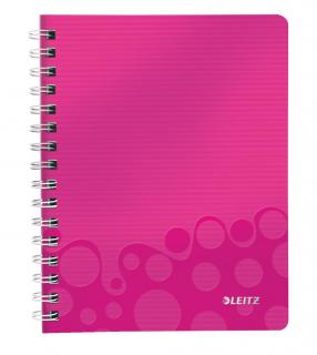 Caiet de birou A5, Leitz WOW Get Organized, A5, dictando - roz metalizat