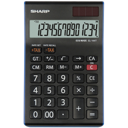 Calculator de birou, 14 digits, 176 x 112 x 13 mm, dual power, SHARP EL-145TBL - negru