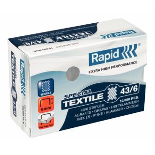 Capse RAPID 43 6G textile, 10000 buc cutie - pentru capsator RAPID Classic K1 Textile