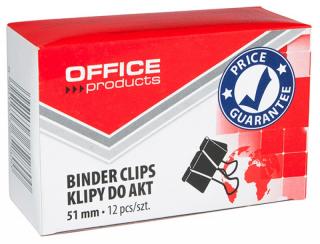 Clip hartie 51mm, 12buc cutie, Office Products - negru