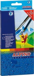 Creioane colorate acuarela, cutie carton, 12 culori set, ALPINO Aqualine