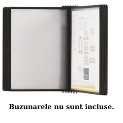 Display perete (suport pentru 10 buzunare A4), PROBECO-EasyMount - antracit - E DOAR RAMA FARA BUZUNARE!