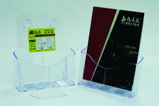 Display plastic pentru brosuri, de birou perete, 1 x A4-portrait, KEJEA - transparent