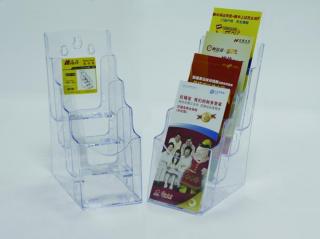 Display plastic pentru brosuri, de birou perete, 4 x 1 3A4, KEJEA - transparent