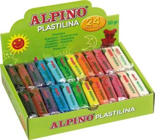 Display plastilina standard, 24 x 50gr. display, ALPINO -  12 culori asortate