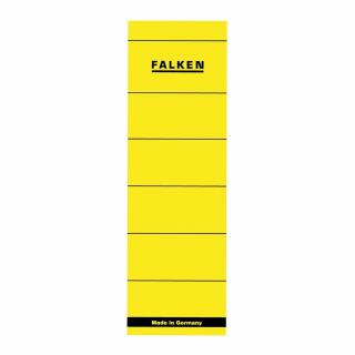 Etichete Falken autoadezive, pentru bibliorafturi,  60 x 190 mm, galben