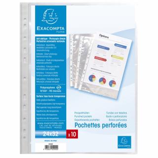 File de protectie Exacompta, pentru carti de vizita, 110 microni, 10 bucati set