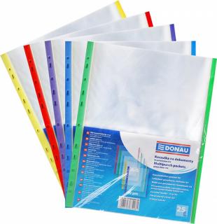 Folie protectie cristal, cu margine color, 40 microni, 25 folii set, DONAU - asortate