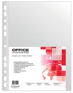 Folie protectie pentru documente A4, 40 microni, 100folii set, Office Products - transparenta