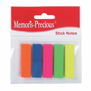 Index Memoris - Precious, autoadeziv, plastic,  12 x 45 mm, 5 culori set, 25 file culoare