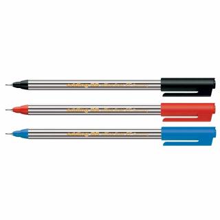 Liner Edding Office 89, varf fetru, 0.3 mm, 3 culori set (negru, rosu, albastru)