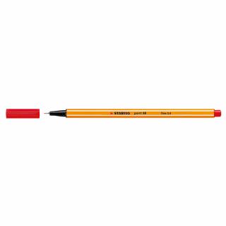 Liner Stabilo Point 88, varf fetru, 0.4 mm, rosu