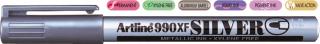 Marker cu vopsea ARTLINE 990XF, corp metalic, varf rotund 1.2mm - argintiu