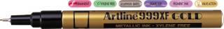 Marker cu vopsea ARTLINE 999XF, corp metalic, varf rotund 0.8mm - auriu