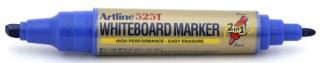 Marker pentru tabla de scris ARTLINE 525T, doua capete - varf rotund 2.0mm tesit 5.0mm - albastru