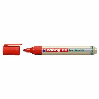 Marker pentru tabla Edding 28, ecologic, varf rotund, 1.5-3 mm, rosu