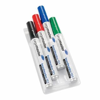 Marker pentru tabla Legamaster TZ1, varf rotund, 1.5-3 mm, 4 culori set (negru, rosu, albastru, verde)