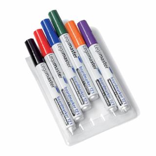 Marker pentru tabla Legamaster, TZ1 varf rotund, 1.5-3 mm, 6 culori set (negru, rosu, albastru, verde, orange, mov)