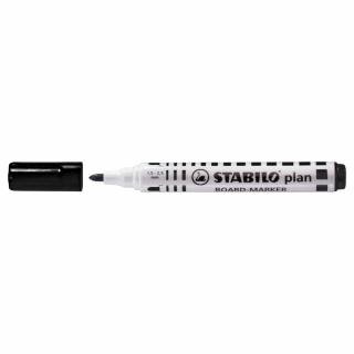 Marker pentru tabla Stabilo Plan 64, varf rotund, 2.5-3.5mm, negru