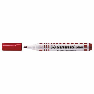 Marker pentru tabla Stabilo Plan 64, varf rotund, 2.5-3.5mm, rosu