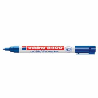 Marker permanent Edding 8400, pentru CD DVD BD, corp plastic, varf rotund, 0.75 mm, albastru