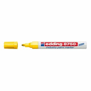 Marker permanent Edding 8750, cu vopsea, corp aluminiu, varf rotund, 2-4 mm, galben