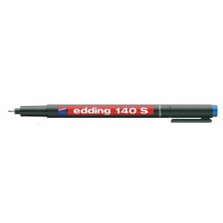 Marker permanent Edding OHP 140S, corp plastic, varf rotund, 0.3 mm, albastru