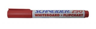 Marker SCHNEIDER Maxx 290, pentru tabla de scris+flipchart, varf rotund 2-3mm - rosu