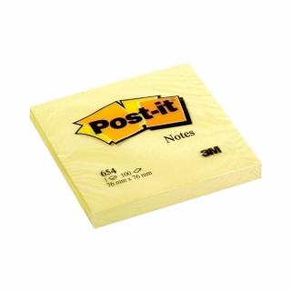 Notite adezive, Post-it, 76 x 76 mm, 100 file, galben