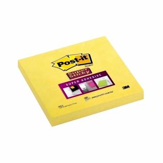 Notite adezive Post-it Super Sticky, 76 x 76 mm, 90 file, galben