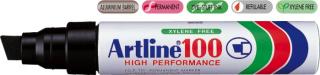 Permanent marker ARTLINE 100, corp metalic, varf tesit 7.5-12.0mm - negru