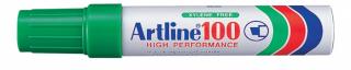 Permanent marker ARTLINE 100, corp metalic, varf tesit 7.5-12.0mm - verde