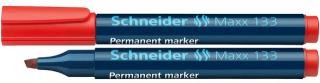 Permanent marker SCHNEIDER Maxx 133, varf tesit 1+4mm - rosu
