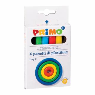 Plastilina Morocolor Primo, 120 g cutie, 6 culori cutie