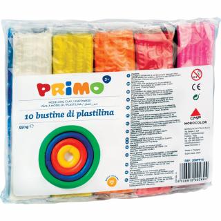 Plastilina Morocolor Primo, 550 g cutie, 10 culori pachet