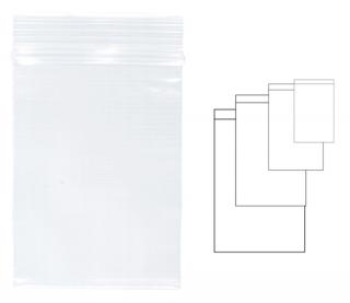 Pungi plastic cu fermoar pentru sigilare, 100 x 150 mm, 100 buc set, KANGARO - transparente