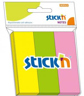 Stick notes index 76 x 25 mm, 3 x 50 file set, Stick  n - 3 culori neon