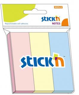 Stick notes index 76 x 25 mm, 3 x 50 file set, Stick  n - 3 culori pastel