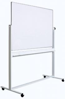 Tabla alba magnetica, dubla fata, rotativa, 100 x 150 cm, pe stand mobil, profil aluminiu, Optima