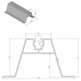 Profil trapezoidal inaltime 60 mm lungime 3,1 m