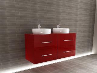 Corp Baie EOS Suspendat 2 Lavoare 4 Sertare MDF Bordo Lucios 120x60x45 cm   Mobilier Baie Modern, Premium, Configurabil si Personalizabil - Hulgo Mobili