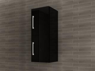 Corp Baie EOS Suspendat 2 Usi MDF Negru Lucios 80x30x30 cm   Mobilier Baie Modern, Premium, Configurabil si Personalizabil - Hulgo Mobili