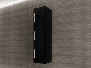 Corp Baie EOS Suspendat 3 Usi MDF Negru Lucios 120x30x30 cm   Mobilier Baie Modern, Premium, Configurabil si Personalizabil - Hulgo Mobili