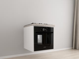 Corp Inferior 60 Adancime 57 pentru Cuptor Incorporabil - Evora MDF Alb Lucios   Modul Bucatarie Suspendat Premium Configurabil - Hulgo Mobili