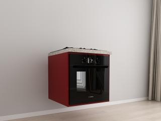 Corp Inferior 60 Adancime 57 pentru Cuptor Incorporabil - Evora MDF Bordo Lucios   Modul Bucatarie Suspendat Premium Configurabil - Hulgo Mobili